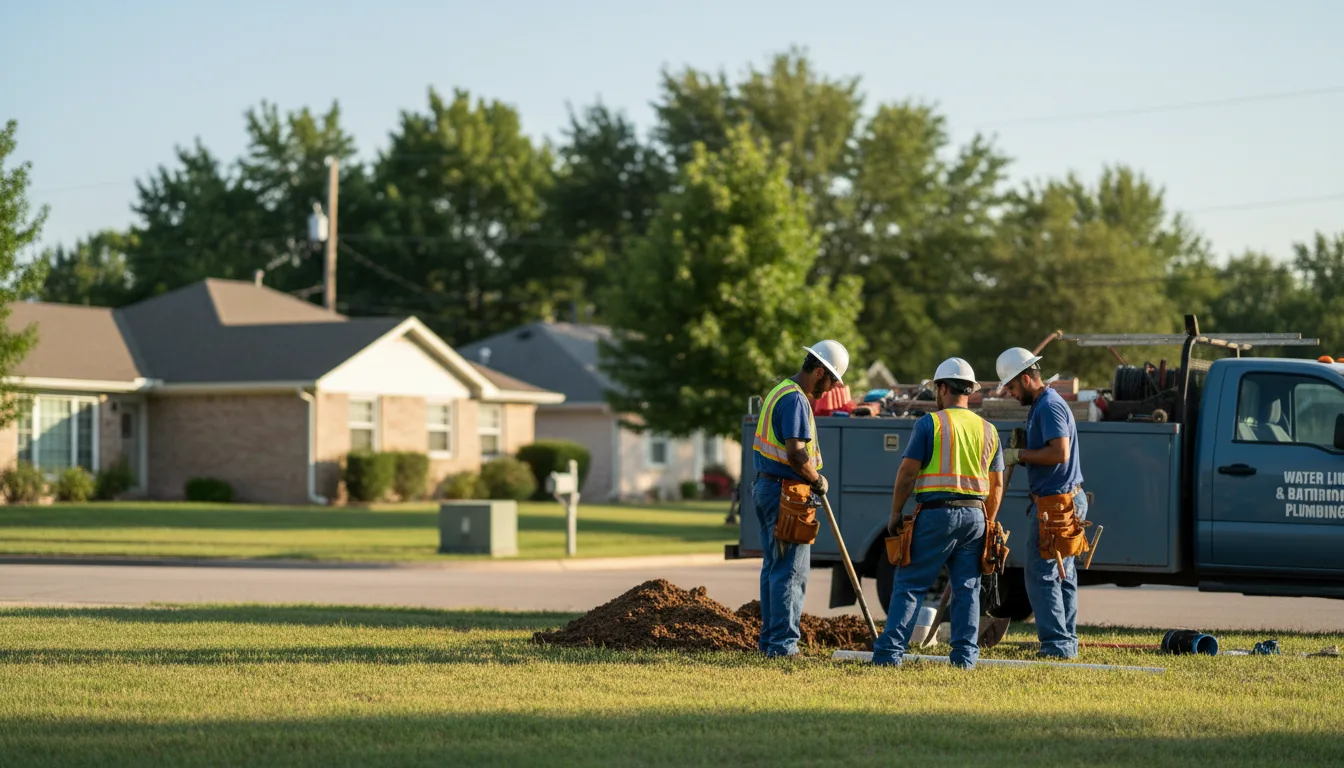 Residential water line and bathroom plumbing service in Truesdale, MO